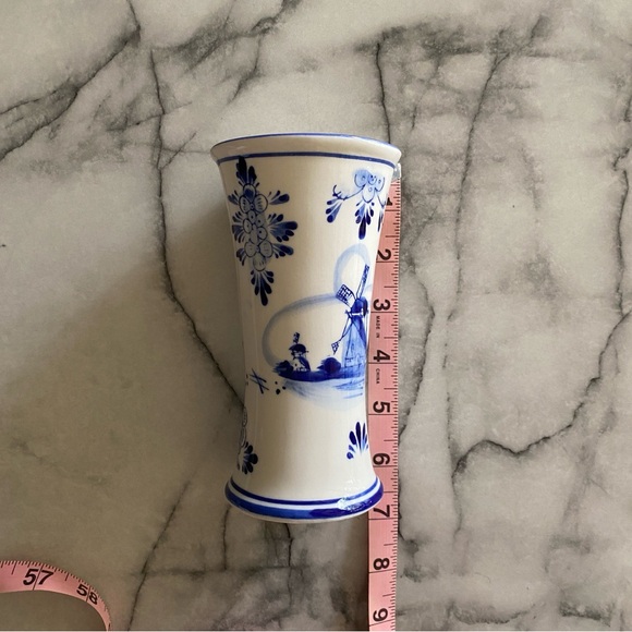Vintage Delft Blue Dutch Porcelain Flower Vase Hand painted - Picture 7 of 7